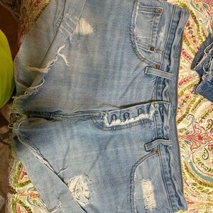 Levi's Light Blue Distressed Jean Shorts
